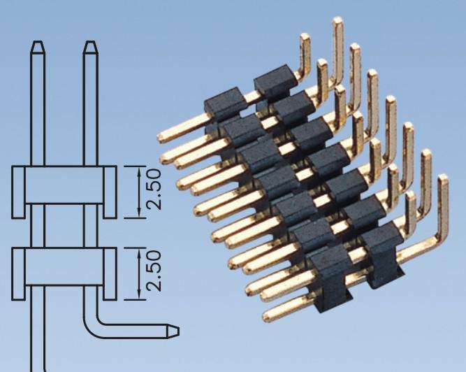 Carte de 2 bornes à 100 bornes Pin Connectors, doubles 2,54 millimètres en plastique Pin Connector 3