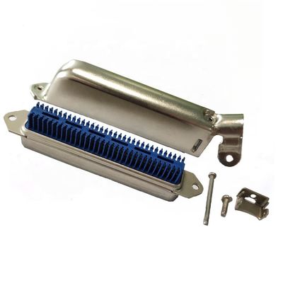 45 Degree Metal Cover 64P Champ Connectors IDC Male Plug Crimping Connector