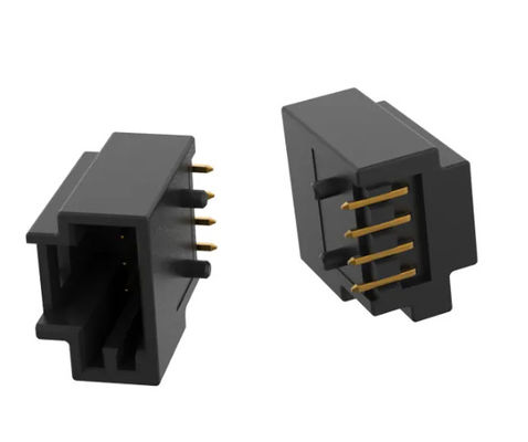 2.54mm Sealed Male Female ECU Pin Header Right Angle Automotive Connectors 4pin PA6T