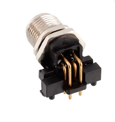 M12 Panel Mount Male Receptacle Industrial Connectors M12 Circular Connector 90 Degree