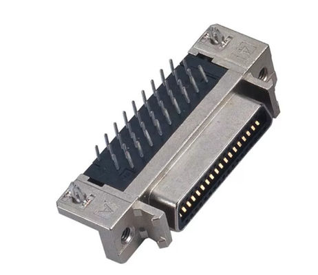 1.27mm Pitch SCSI Centronics Type Female Industrial Connectors Straight Right Angled