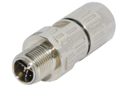 M12 X-Coding 8 Pins Metal Crimp Shielded Male Assembly Waterproof Connectors IP67